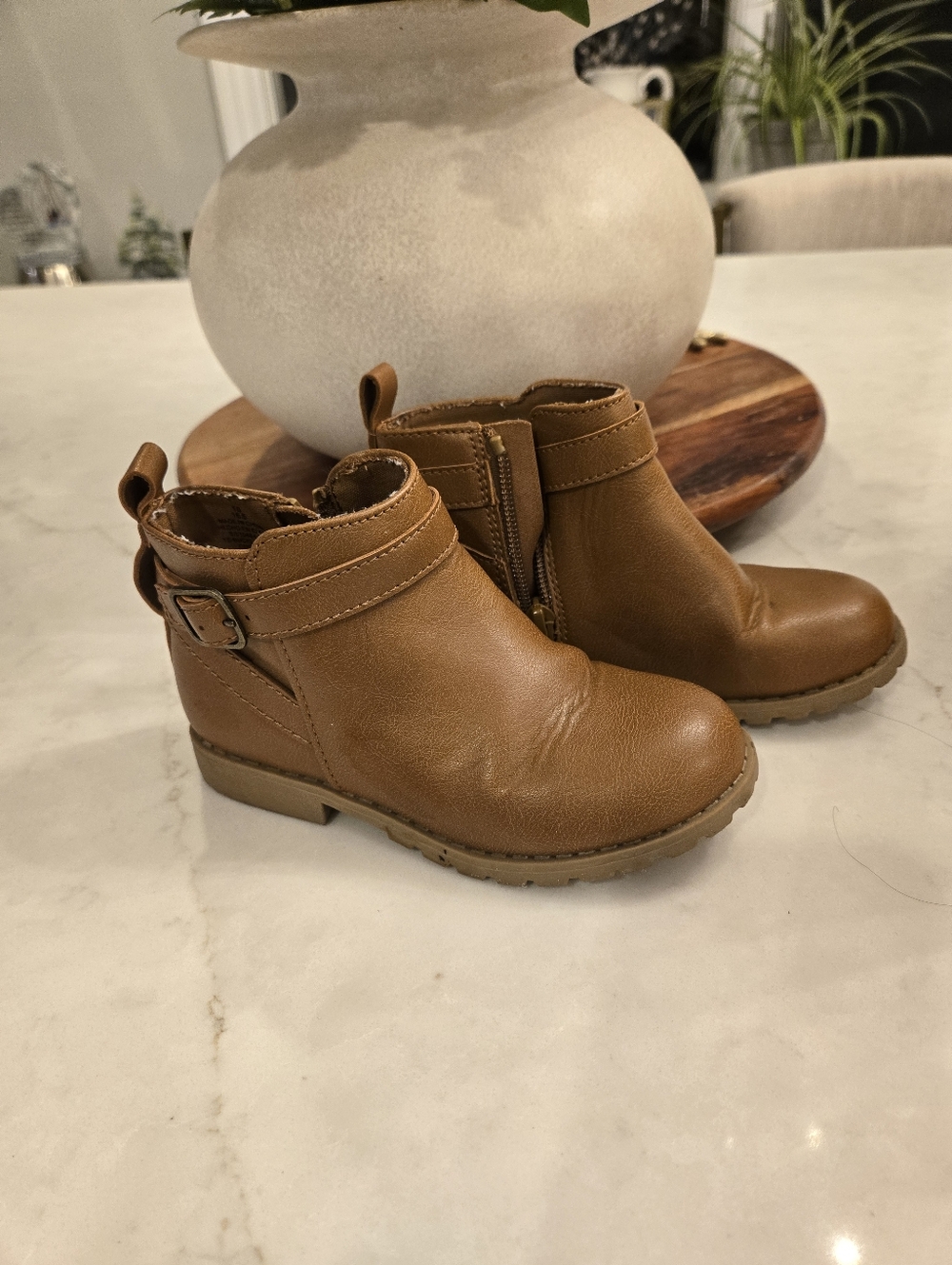 Kids Tan Ankle Boots - Comfortable Casual Booties